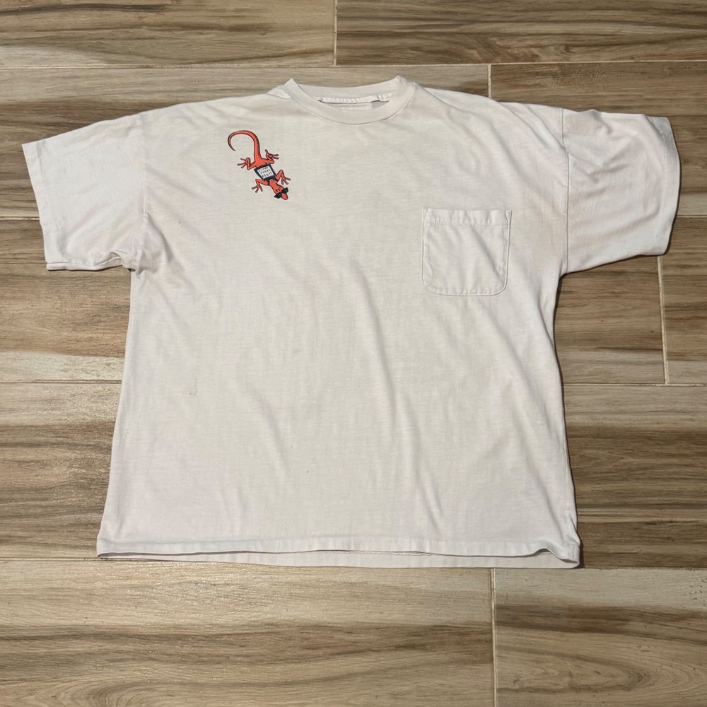 Vintage Carlos n Charlies Senor Frogs Pocket T-Shirt White XL Single Stitch